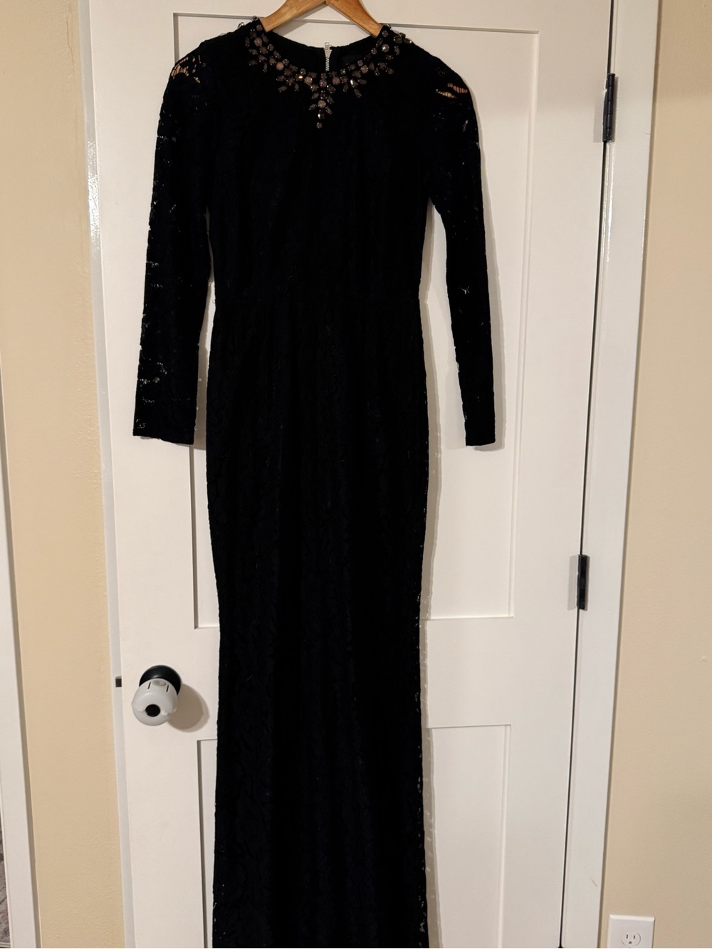 Needle & Thread Black Embellished Lace Maxi Dress